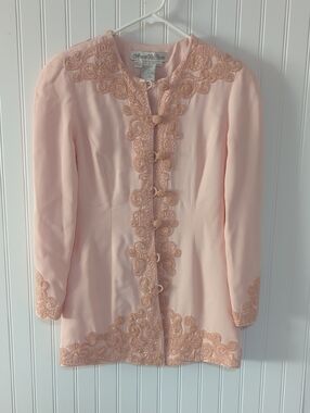 Marie St. Claire Pink Embroidered Longline Jacket